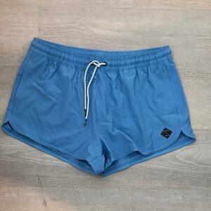 Salty Crew Light Blue Swim Shorts with Black Logo Tag